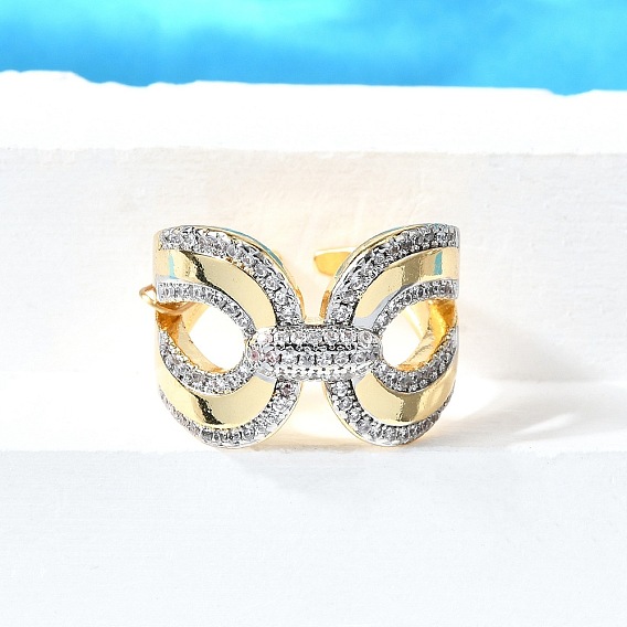 Регулируемые манжетные кольца с микропаве из кубического циркония из латуни