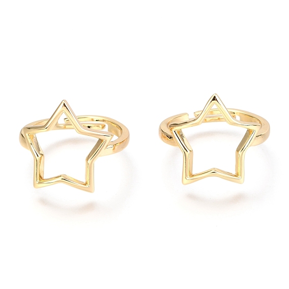 Adjustable Brass Finger Rings, Star