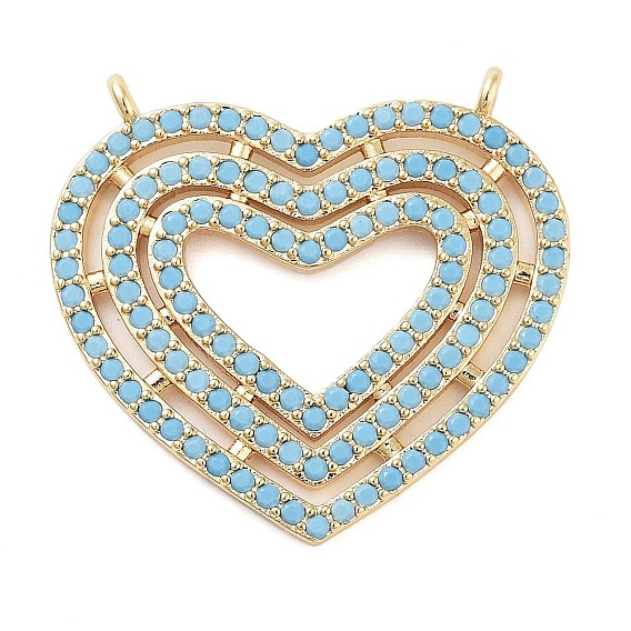 Синтетические бирюзовые подвески, латунь сердце прелести