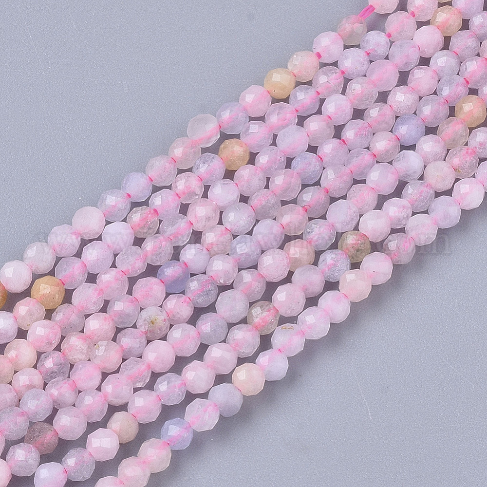 China Factory Natural Morganite Beads Strands, Faceted, Round 2mm, Hole ...