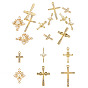 12 шт. 6 стили подвески-крестики из сплава со стразами и пластиковыми жемчужинами и комплекты фурнитуры для звеньев