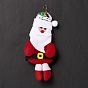 Non Woven Fabric Christmas Pendant Decorations, with Plastic Eyes, Santa Claus