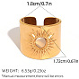 304 Stainless Steel Cuff Open Rings, Golden