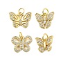Латунные микро проложить кубического циркония подвески, бабочки прелести, без свинца и без кадмия, долговечный, стойки покрытие, с целью перехода в кольце