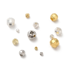 Brass Spacer Beads, Faceted, Barrel
