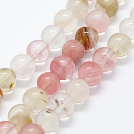 Tigerskin perles de verre brins, ronde