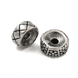 Column 304 Stainless Steel Beads, Antique Silver