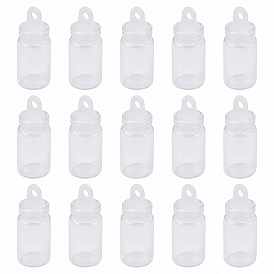 Glass Vials, with Plastic Plug, Wishing Bottles, for  Seed Beads Storage