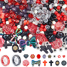 Наборы для изготовления браслетов своими руками, включают в себя смешанные акриловые бусины, эластичная хрустальная струна