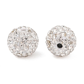 Polymer Clay Rhinestone Beads, Pave Disco Ball Beads, Grade A, Round, PP12(1.8~1.9mm), 10mm, Hole: 1.5mm