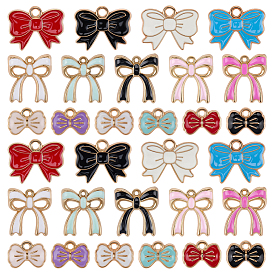 60 шт 15 стили подвеска из цинкового сплава с эмалью, золотой свет, бантом