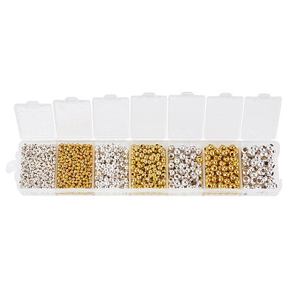 1Box Iron Round Spacer Beads, 2~5mm, Hole: 1~1.5mm