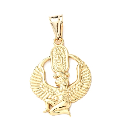 304 подвески из нержавеющей стали, египетский крылатый сфинкс амулет, ионное покрытие (ip)