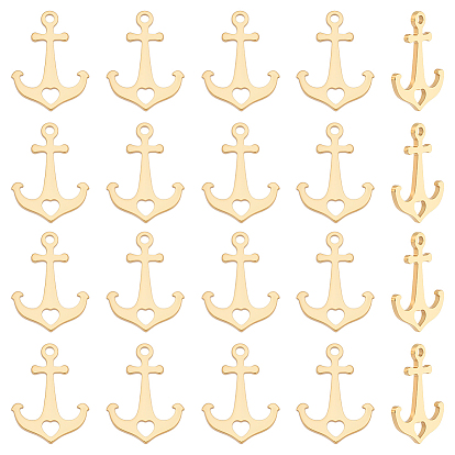 50 шт. 304 подвески из нержавеющей стали, лазерная резка, якорь с сердцем