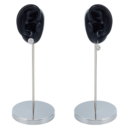 2 сумки 2 стили силиконовые подставки для сережек в форме ушей, с железной основой, органайзер для украшений для хранения серег, платина