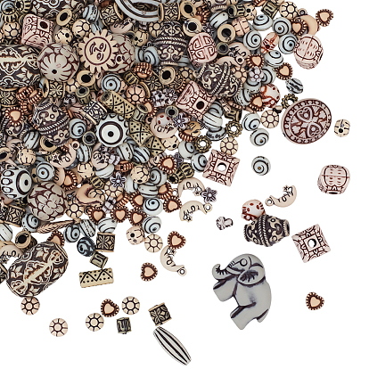 220g смешанные акриловые бусины в античном стиле, разнообразные