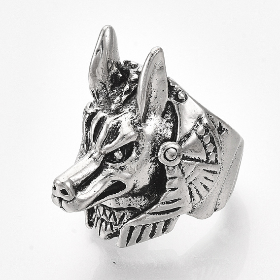 Alloy Cuff Finger Rings, Wide Band Rings, Anubis