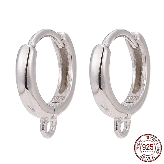 925 Sterling Silver Hoop Earrings, with 925 Stamp