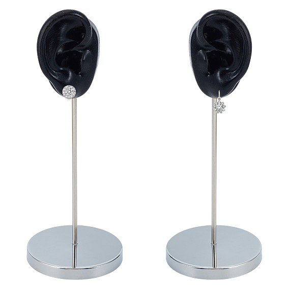 2 сумки 2 стили силиконовые подставки для сережек в форме ушей, с железной основой, органайзер для украшений для хранения серег, платина