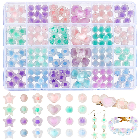 Прозрачные акриловые бусины, бусина в бусине, матовые, граненые, разнообразные