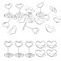 30Pcs 2 Styles Iron Name Card Holder, Photo Memo Holders, for Wedding, Birthday Party Table Number Sign, Heart