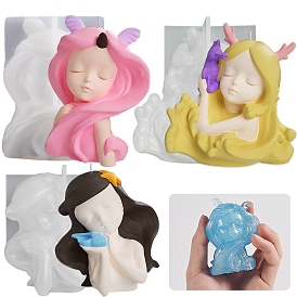 DIY Silicone Display Decoration Molds, Resin Casting Molds, Ocean Princess Figurine