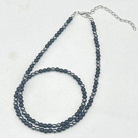 Винтажные унисекс ожерелья из натурального обсидиана и драгоценных камней