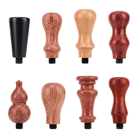 CRASPIRE 8Pcs 8 Styles Wood Handle, for Wax Seal Stamp, Wedding Invitations Making