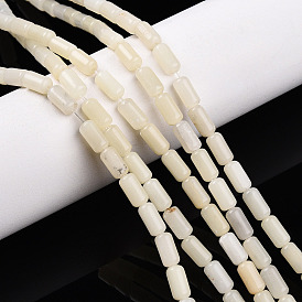 Natural White African Opal Beads Strands, Barrel
