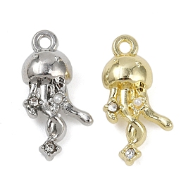 Подвески из сплава , со стразами, без свинца, без кадмии и без никеля, стойки покрытие, медуза