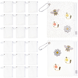 20Pcs 2 Styles Transparent PVC Zip Top Storage Bags, Rectangle with Ball Chains