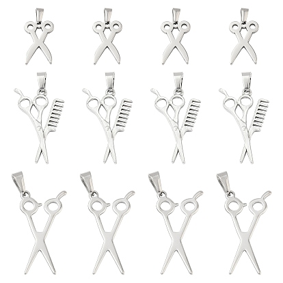 15 шт 3 стили 304 подвески из нержавеющей стали, форма ножниц