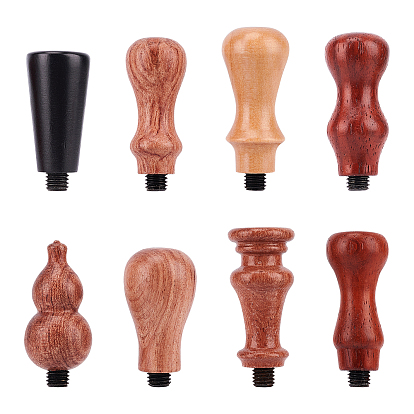 8Pcs 8 Styles Wood Handle, for Wax Seal Stamp, Wedding Invitations Making