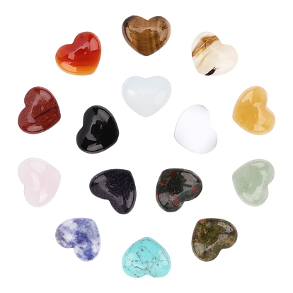 Cabochons de pierres fines, cœur