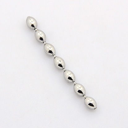 304 Stainless Steel Rice Bead Ball Chains, Soldered