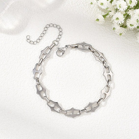 Stainless Steel Oval Link Chain Bracelets for Women