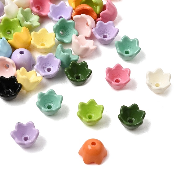 Acrylic Bead Caps, Flower