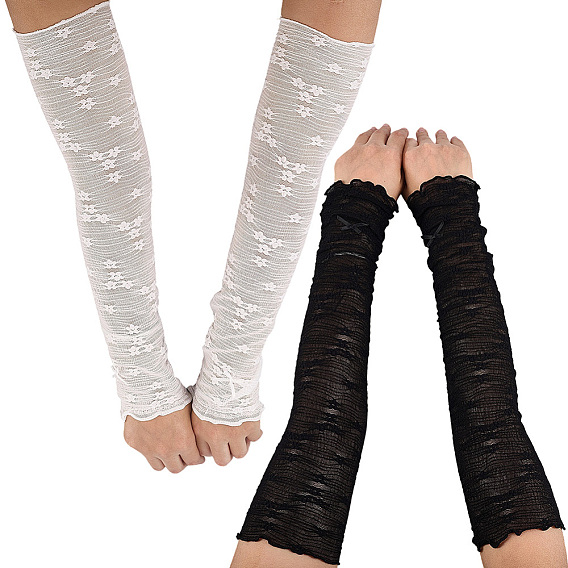 2 пары 2 цветные нейлоновые кружевные штанины рукава, гетры, свободные носки в японском стиле