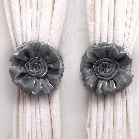 Flower Lace Curtain Tiebacks, Window Curtain Holdbacks for Home Office Decorative Rope Tie Backs