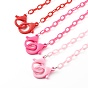 3Pcs 3 Colors Personalized ABS Plastic Cable Chain Necklaces, Handbag Chains, with Lobster Claw Clasps