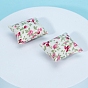 Mini Pillow, Simulated Cushion, Dollhouse Household Accessories, for Miniature Bedroom, Stripe/Tartan/Flower/None Pattern