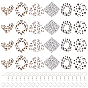 24Pcs 6 Style Mixed Pattern Opaque Acrylic Pendants, for DIY Earring Accessories, with Iron Earring Hooks & Jump Ring, Rhombus & Heart & Flat Round