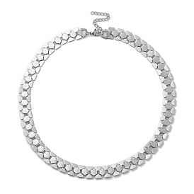 304 Stainless Steel Link Chain Necklaces, Hexagon