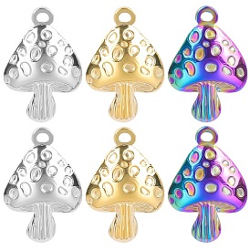 Stainless steel vacuum plating seven-color mushroom pendant necklace titanium steel metal jewelry accessories pendant