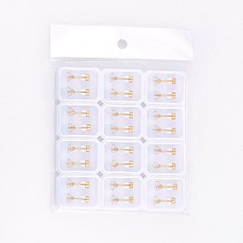 304 мочки ушей из нержавеющей стали, завинчивающиеся серьги, со стеклянными стразами, квадратный