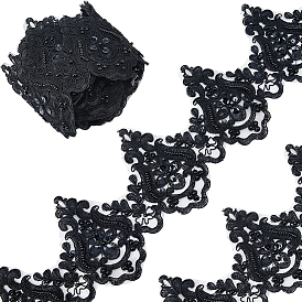 5Yards Polyester Flower Lace Ribbon, Flower Trimming for Wedding Dress Decoration