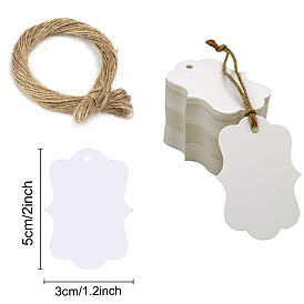 Etiquetas de regalo de papel kraft, etiquetas de suspensión, con cuerda de cáñamo, para las artes, artesanía y comida