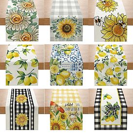Summer Lemon Sunflower Table Runner Home Dining Table Coffee Table Decoration Table Cloth Linen Print