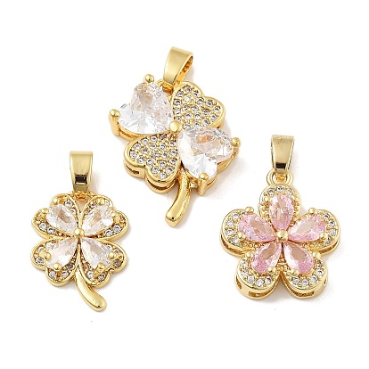 Цветок латунные микро проложить кубического циркония подвески