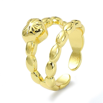 Anillos de latón para puños abiertos, sin cadmio y níque y plomo, corazón